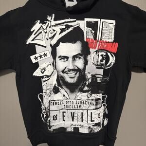 Evil Vice “ Love For Drug Dealers” Pablo Escobar black Hoodie Mens Large